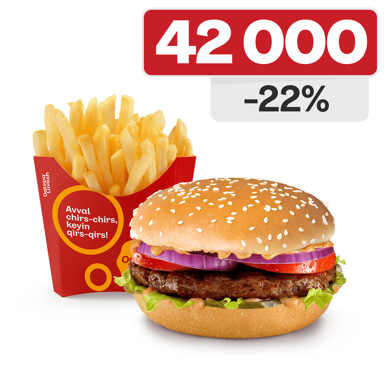 Oqtepa burger+kartoshka fri standart